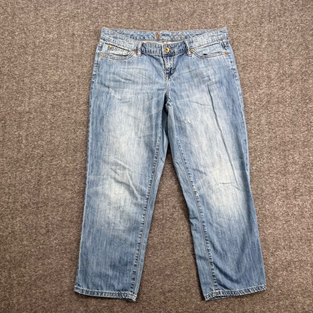 Outback Red Womens Light Wash Straight Leg Blue Cotton Denim Jeans Size 4